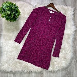 Diane Von Furstenberg Jersey‎ Knit Vibrant Abstract Print Dress